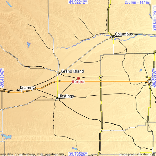 Topographic map of Aurora