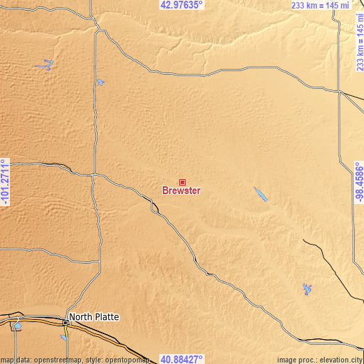 Topographic map of Brewster