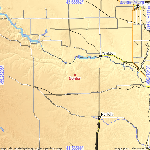 Topographic map of Center