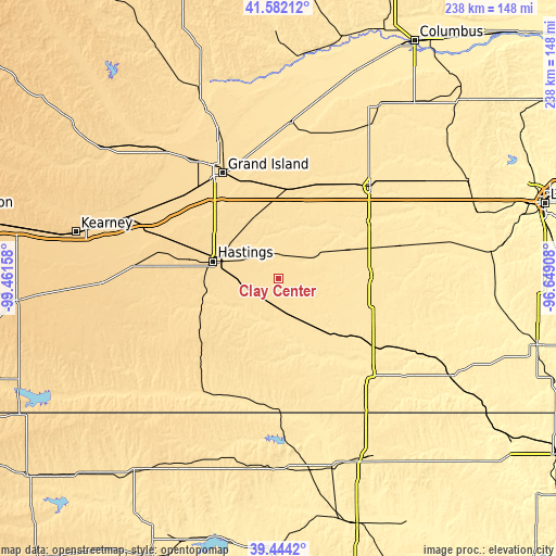 Topographic map of Clay Center