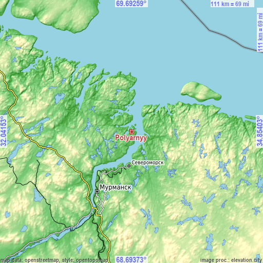 Topographic map of Polyarnyy