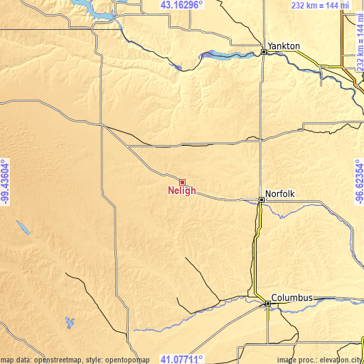 Topographic map of Neligh