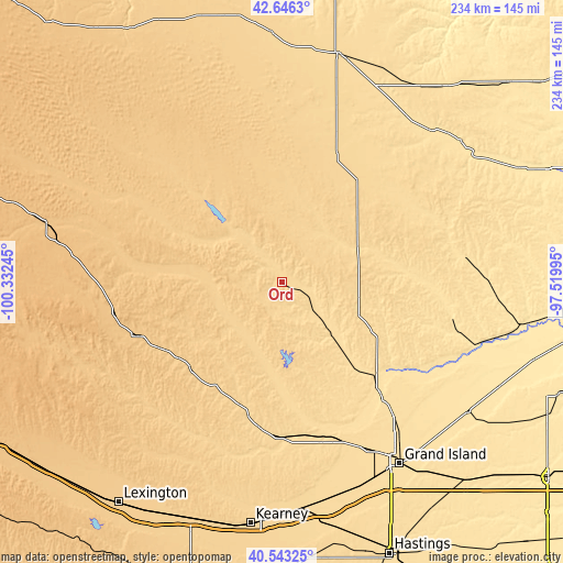 Topographic map of Ord