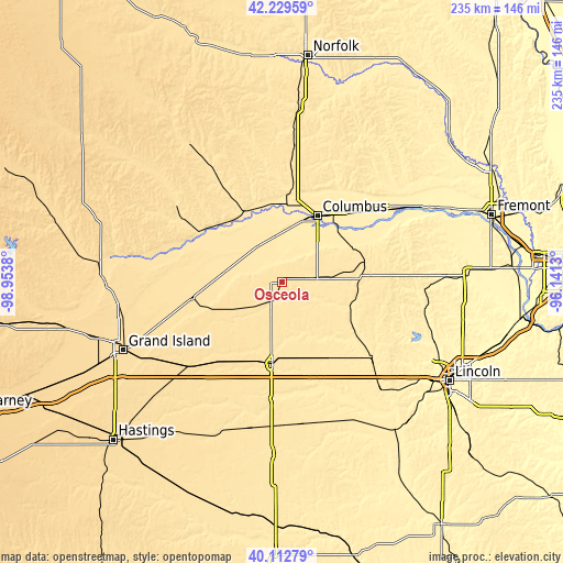 Topographic map of Osceola