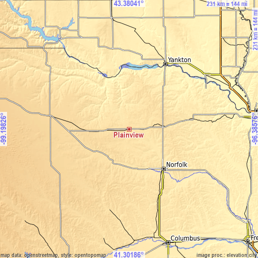 Topographic map of Plainview