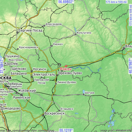 Topographic map of Pokrov