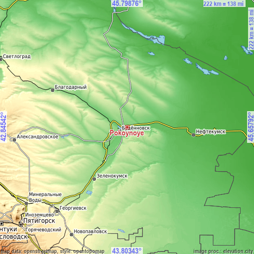 Topographic map of Pokoynoye