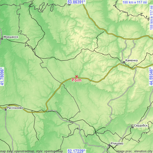 Topographic map of Poim