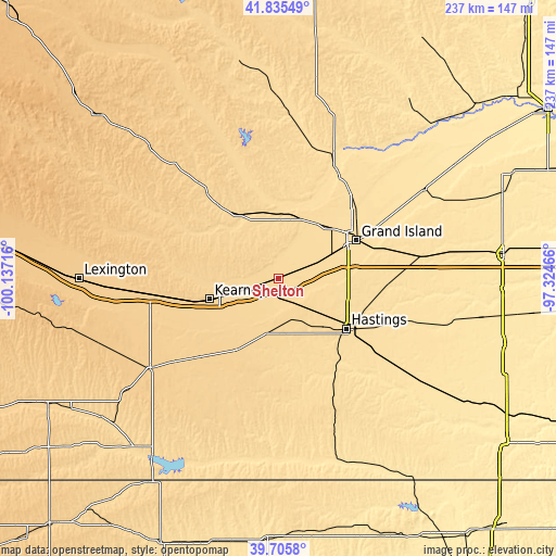 Topographic map of Shelton