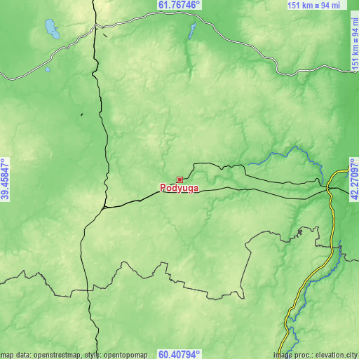 Topographic map of Podyuga