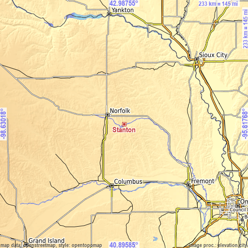 Topographic map of Stanton