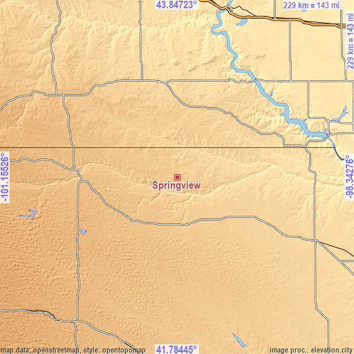 Topographic map of Springview