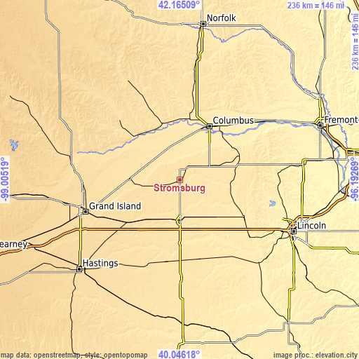 Topographic map of Stromsburg