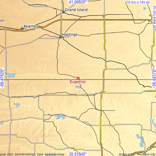 Topographic map of Superior