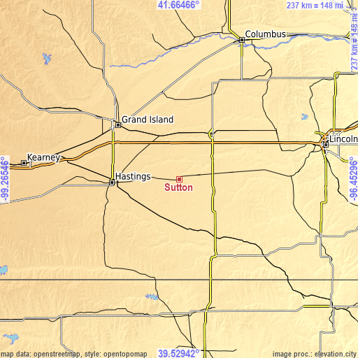 Topographic map of Sutton