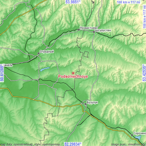 Topographic map of Podsolnechnoye