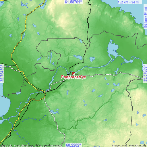 Topographic map of Podporozh’ye