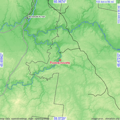 Topographic map of Podosinovets