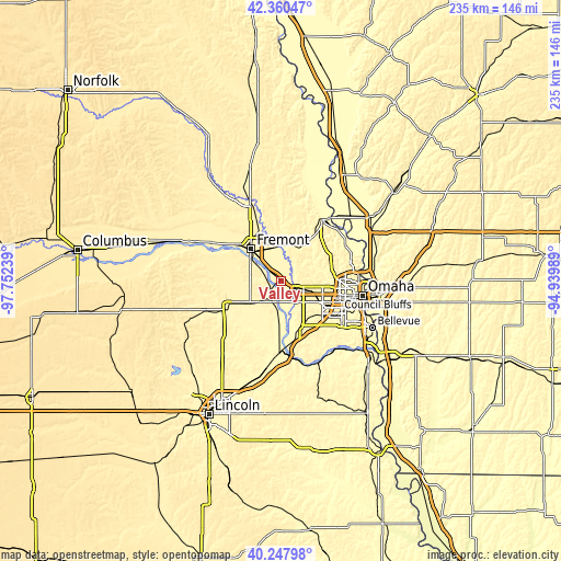 Topographic map of Valley