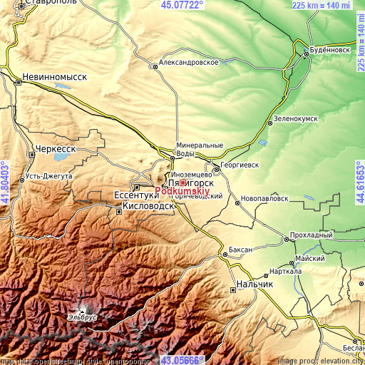 Topographic map of Podkumskiy