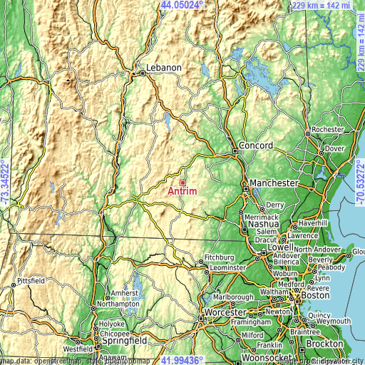 Topographic map of Antrim