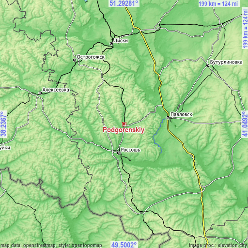 Topographic map of Podgorenskiy