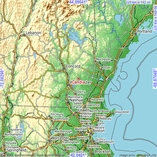 Topographic map of Candia