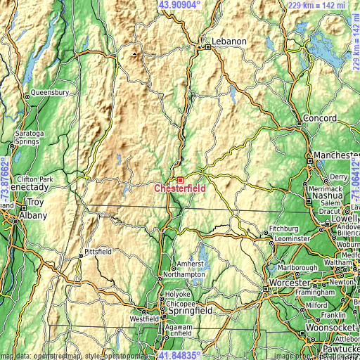 Topographic map of Chesterfield