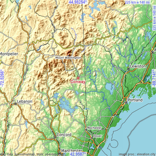 Topographic map of Conway