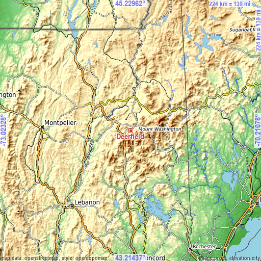 Topographic map of Deerfield