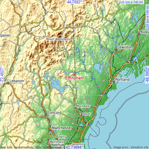 Topographic map of Effingham