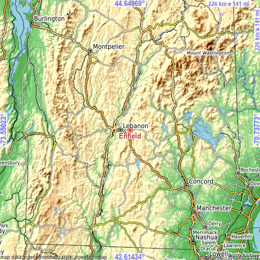 Topographic map of Enfield