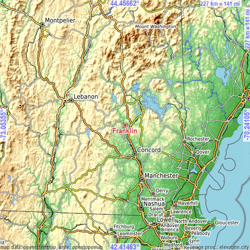 Topographic map of Franklin