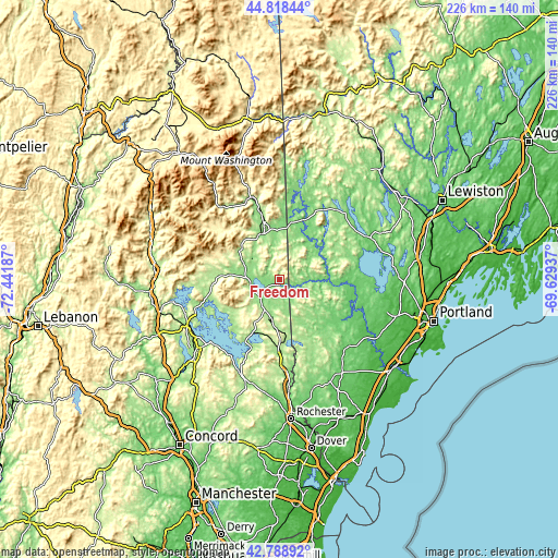 Topographic map of Freedom