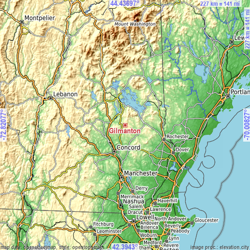 Topographic map of Gilmanton