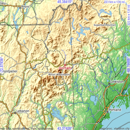 Topographic map of Gorham