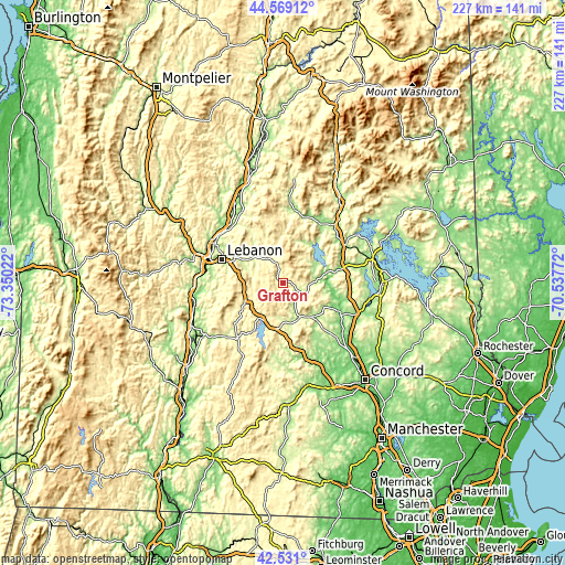 Topographic map of Grafton