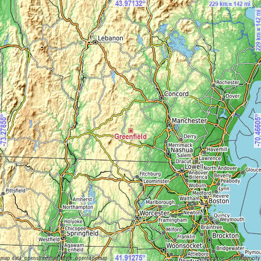 Topographic map of Greenfield