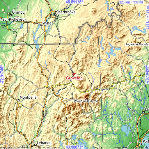 Topographic map of Groveton