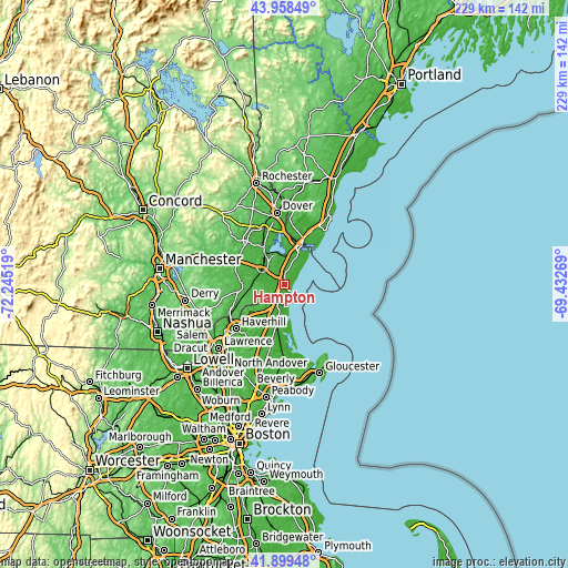 Topographic map of Hampton