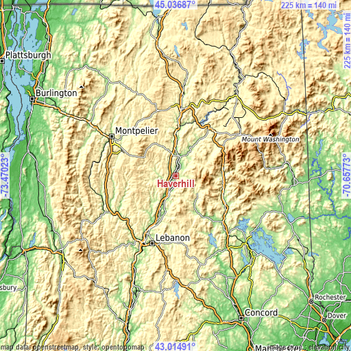 Topographic map of Haverhill