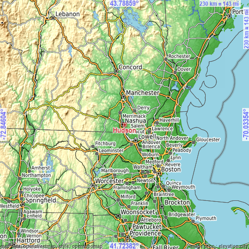 Topographic map of Hudson