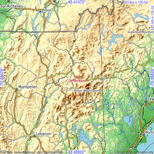 Topographic map of Jefferson