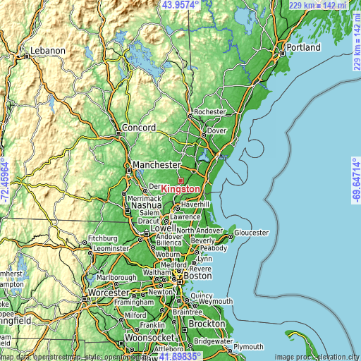 Topographic map of Kingston