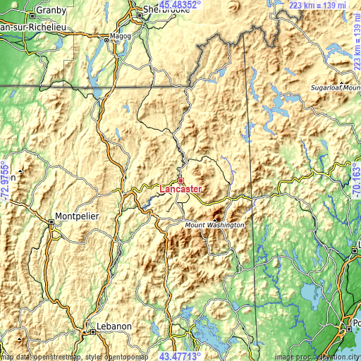 Topographic map of Lancaster