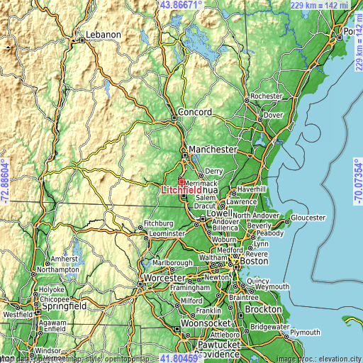 Topographic map of Litchfield