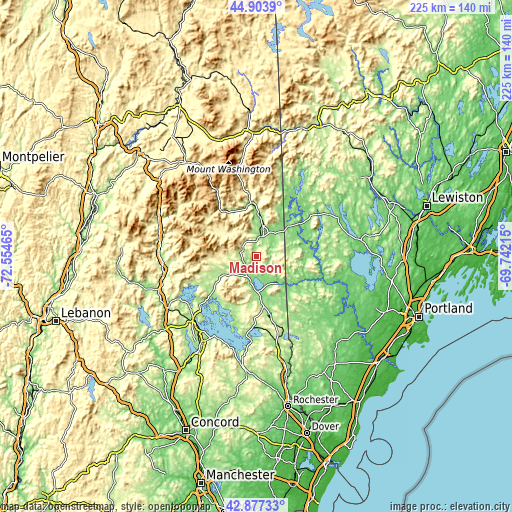 Topographic map of Madison