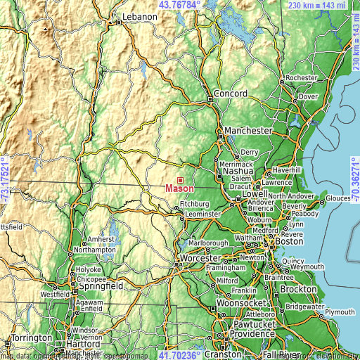 Topographic map of Mason