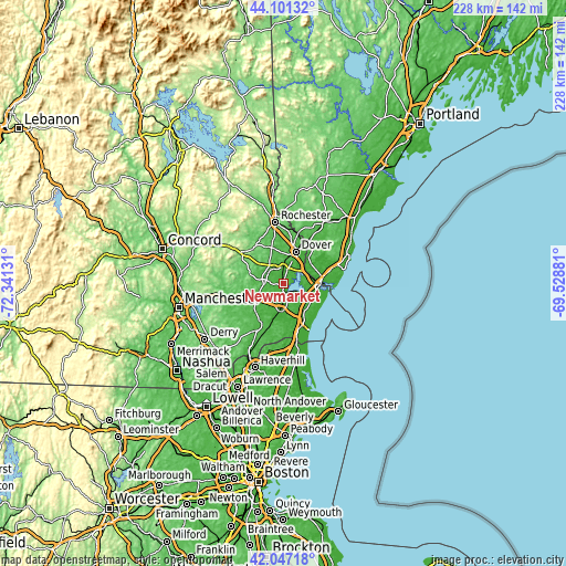 Topographic map of Newmarket