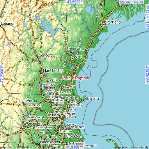 Topographic map of North Hampton